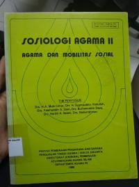 Sosiologi Agama II : Agama dan Mobilitas Sosial